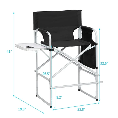 Director's Chair Iron Pipe Black Cloth Surface Plastic Sprayed Iron Round Pipe - Picture 15 of 21