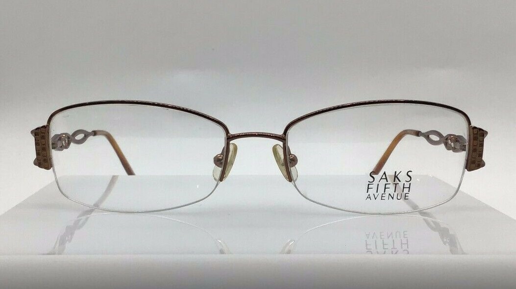 Оправа для очков Saks Fifth Avenue S5A169 Коричневая FL6 в полуободковой оправе с камнями 53-17-135