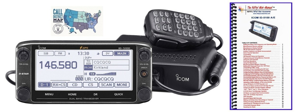 Icom ID-5100A Deluxe VHF/UHF D-STAR Radio with Nifty Icom ID-5100A Deluxe VHF/UHF D-STAR Radio with Nifty