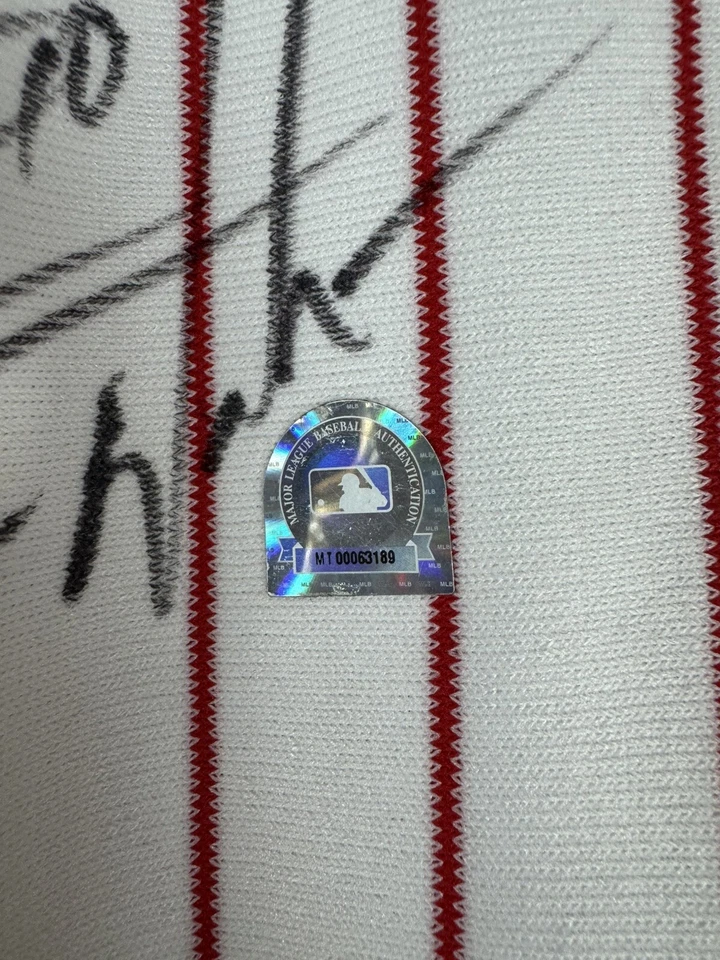 Camiseta deportiva firmada por Darren Daulton autografiada de los Phillies Mitchell & Ness con certificado MLB Foto 3 de 3