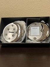Dansk Nickel Plated Moon Baby Frame Bank Gift Set NEW