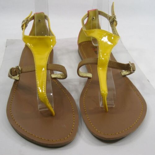 Yellow multi Ankle Strap Sandals SHOES WOMEN Size 9 - Picture 2 of 4