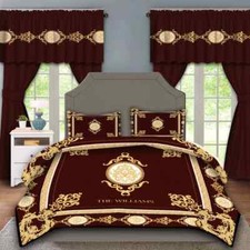 Personalized Luxury Bedding Set, Regal Gold Ornate Design Duvet Cover Set