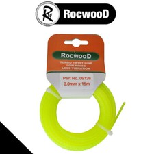 3mm Nylon Line Strimmer Cord 15m RocwooD Silent Twisted Brushcutter Pro Strong 0.33 per metre