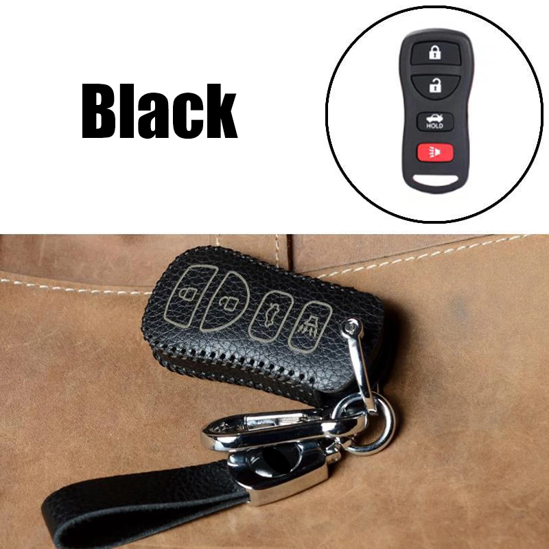 Funda de cuero genuino para llave de coche para Nissan Xterra Altima Sentra 350Z Frontier Foto 3 de 4