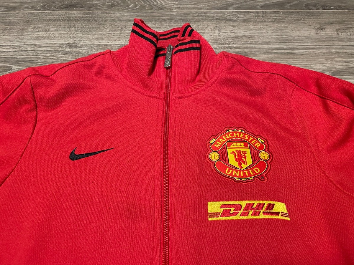 Vintage Nike Manchester United DHL Full Zip Red Soccer Track Vintage Nike Manchester United DHL Full Zip Red Soccer Track