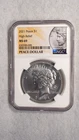 2021 NGC MS69 PEACE DOLLAR HI RELIEF NEAR PERFECT $1 COIN!