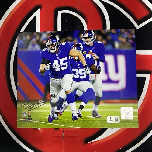 Henry Hynoski Autographed New York Giants Signed 8x10 Photo Beckett BAS COA