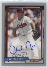 2018 Topps Archives Fan Favorites 1992 Design Silver 73/99 Charles Nagy Auto 0c6