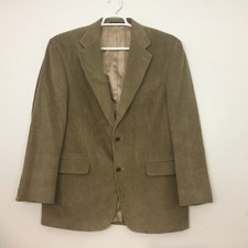 JL Y2K Lands' End Corduroy Blazer Men's Size 42R Sport Coat Beige Jacket
