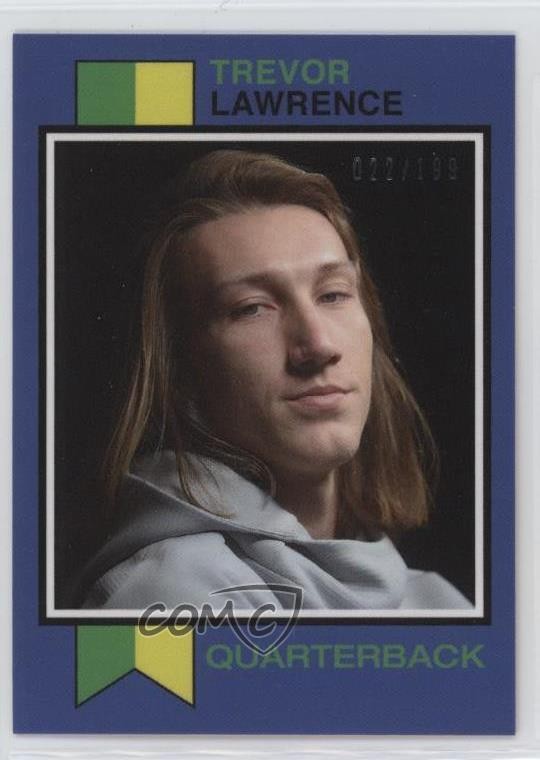 2021 Topps X Trevor Lawrence Blue 22/199 Trevor Lawrence #14 Rookie RC 0nr3