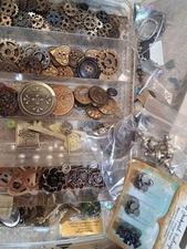 Huge lot of assemblage materials, create collage art, gift idea, mixed media