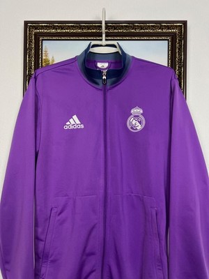 Adidas Real Madrid Football Jacket Soccer Purple Track Top Mens