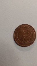 Germany 2 Euro Cent Coin 2002 Copper Plated Steel Oak Twig Design