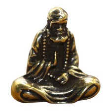 Retro Brass  Buddha  Statue Bodhidharma Master Figurines Desk9941