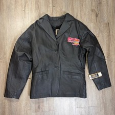 VTG Ohio State Buckeyes 2003 National Champions Leather Jacket Black Medium
