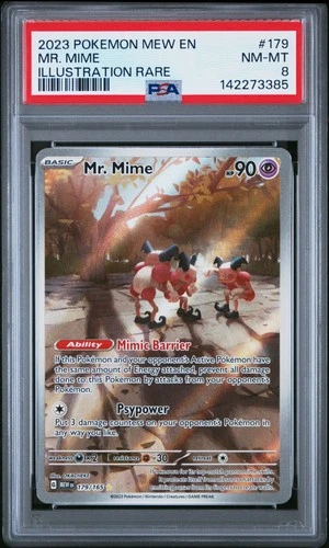 2023 POKEMON MEW EN-151 ILLUSTRATION RARE #179 MR. MIME PSA 8