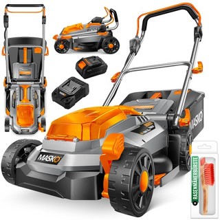 RETOURE Akku Rasenmäher 40V Li Ion Akku 33cm Schnittbreite