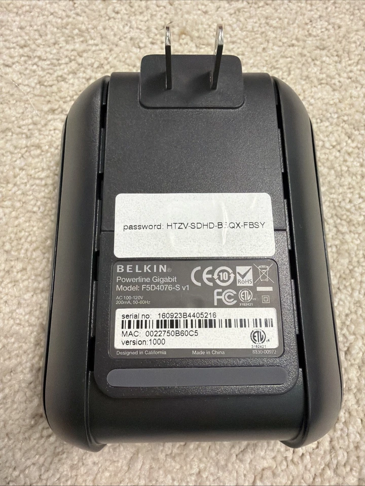 Adaptador de red Ethernet Belkin Powerline Gigabit: Foto 2 de 4