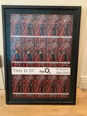 #ad RARE Michael Jackson “This Is It” Tour Uncut Ticket Sheet 15 Tickets Framed $500.00