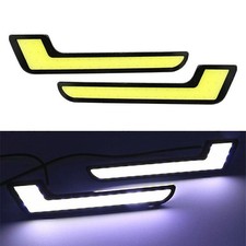 2x L Shape Cob White 12v Led Light Car Drl Daytime Running Light Driving Lamp