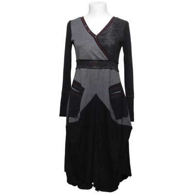 Nanamica, Kleid, Größe: 38, Grau/Schwarz/Rot, Sonstiges, Damen #CkA