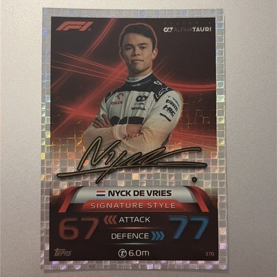 #370 Nyck De Vries SIGNATURE STYLE Turbo Attax F1 2023 Topps UK