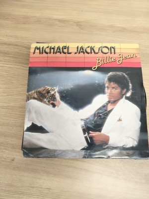 Vinyl 45 Drehungen Michael Jackson Billie Jeans illustrierte Tasche Tiger (Ref 2)