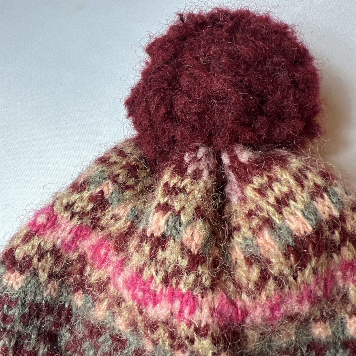 French Knot Anthropologie Merino Wool Fair Isle Knit Floral Embroidered Beanie Women main image 3