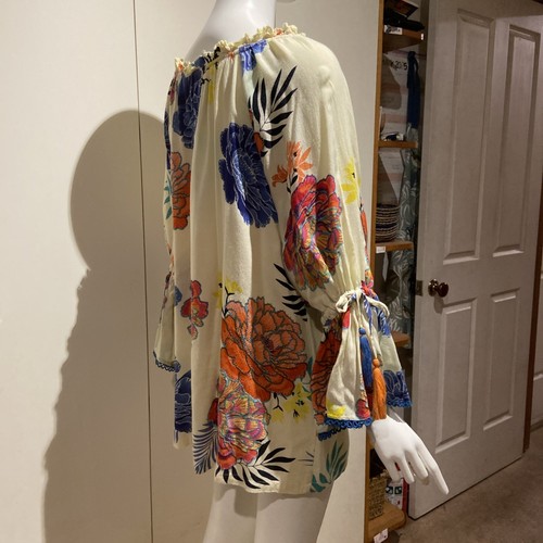 NAUDIC size S /10 Long Sleeve Blouse shirt Floral embroidered ‘Faults’ - Picture 7 of 22