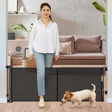 24 Inches Tall Retractable Baby Gates for Doorways, Short Dog Gates to Step Over