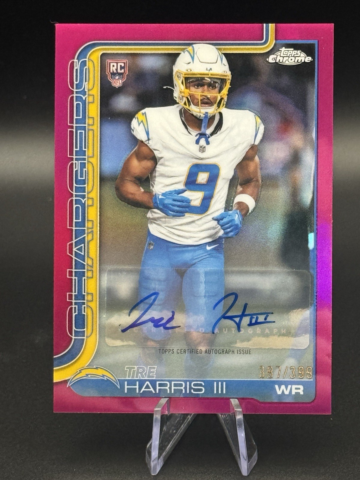 2025 Topps Chrome Tre Harris III Magenta Refractor Rookie Auto /399 RC #RA-TH