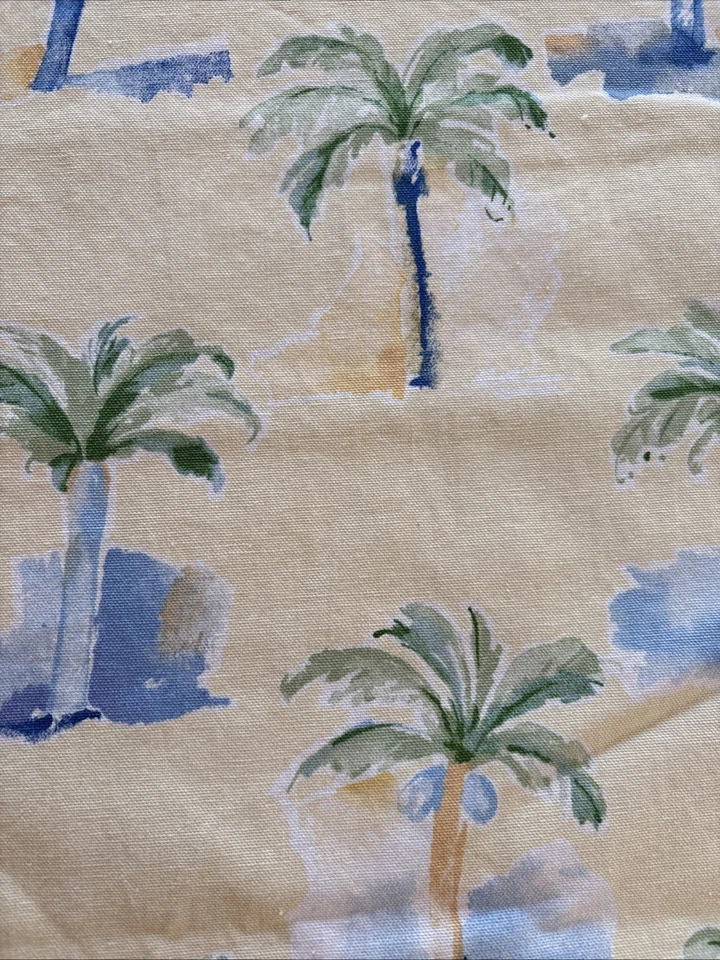 Tela para el hogar Robert Allen palmeras amarillo pálido 1,75 + yardas remanente Foto 3 de 4