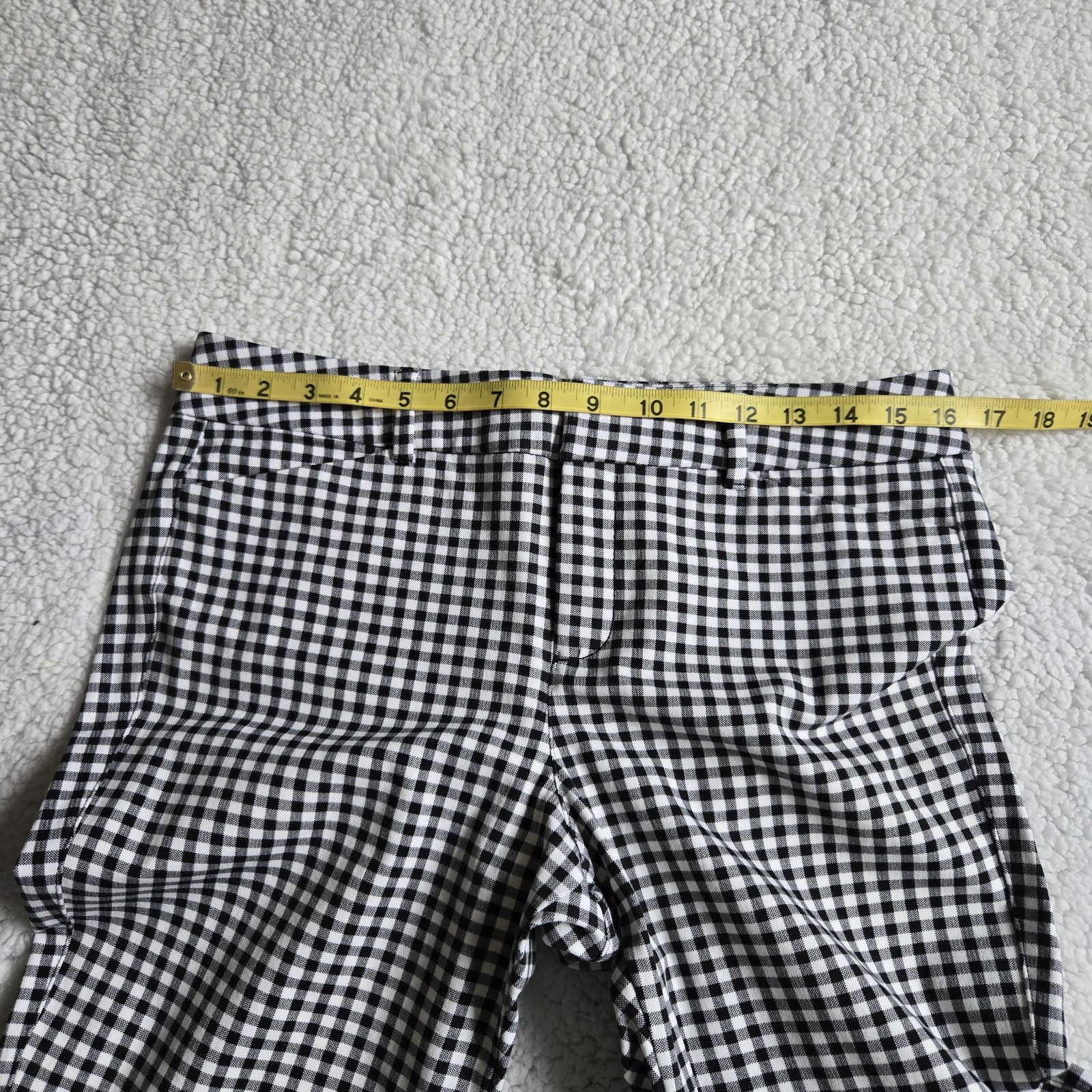 Old Navy Gingham Pixie Ankle Pants Black White Pr… - image 11