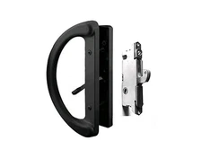 HauSun Sliding Glass Door Handle Set Black w/Mortise Lock Reversible Non-keyed 