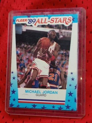 1989-90 Fleer - All-Stars Stickers Michael Jordan #3 Perfect Card PSA 8 Better