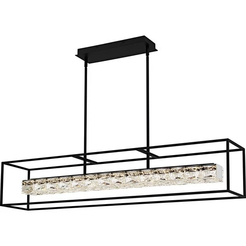 Matte Black LED Linear Chandelier from the Dazzle Collection - Picture 1 of 7