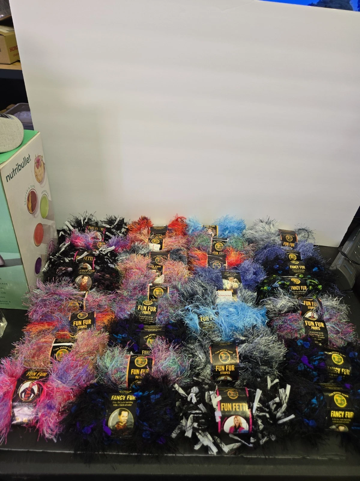 HUGE Lot Of Lion Brand Fun Fur Yarn All Brand New!! image 1