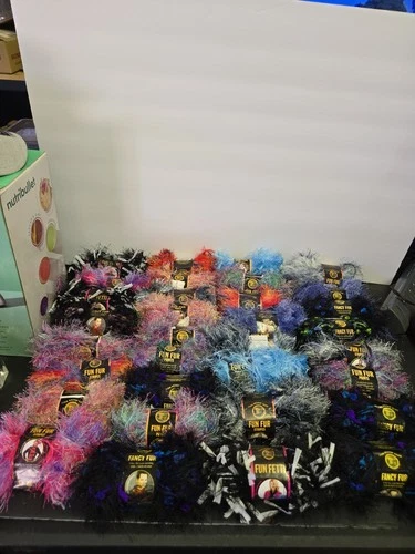 HUGE Lot Of Lion Brand Fun Fur Yarn All Brand New!! video thumbnail