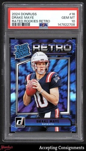 2024 Donruss Rated Rookie Retro #16 Drake Maye RC PSA 10 GEM Patriots