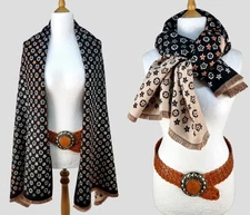 Italy Elegant and stylish star-patterned pashmina shawl, reversible...