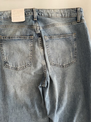 LC Lauren Conrad Womens Super High Rise Med Wash Distressed Cropped Jeans Sz 10 - Picture 10 of 11