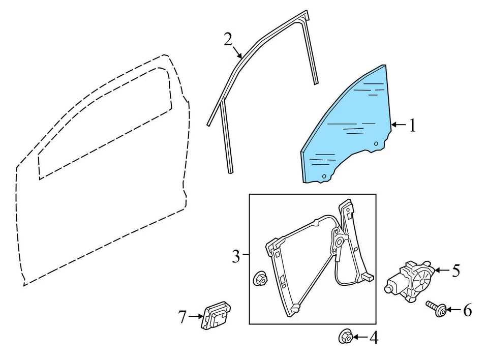 2018-2024 AUDI S4 - Front LEFT DOOR Window Glass 8W0845201 - Image 2 of 4