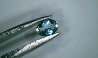Emerald. Natural fine grade gemstone, 0.16ct. x 4.2mm oval. Bright light green