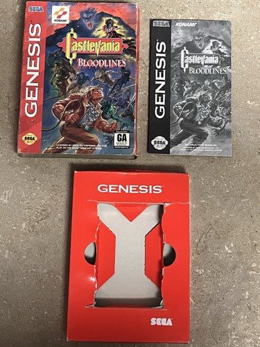Castlevania Bloodlines Box And Manual ONLY - Sega Genesis