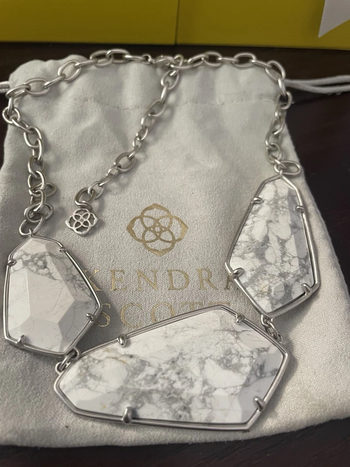 Kendra Scott Statement Necklace Rhodium/White Howlite - Image 2 of 3