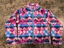 COLUMBIA Fleece Jacket Multicolor Pattern Full Zip 2 Pockets Kid Size XXS 4-5