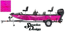 Boat Wrap Hexagon Pink Modern Fishing Abstract Bass Fish Vinyl Graphic Decal Kit