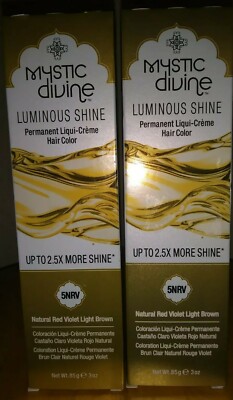 Lot Of 2 Mystic Divine Hair Color Dye Natural Red Violet Light Brown US 3oz 5NRV