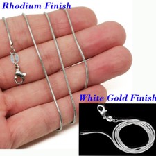 Designer Inspired 925 Sterling Silver Italian 1.2mm Thin Snake Chain Necklace